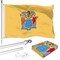 G128 Combo Pack: 6 Ft Tangle Free Aluminum Spinning Flagpole (Silver) & New Jersey NJ State Flag 3x5 Ft, LiteWeave Pro Series Printed 300D Polyester | Pole with Flag Included